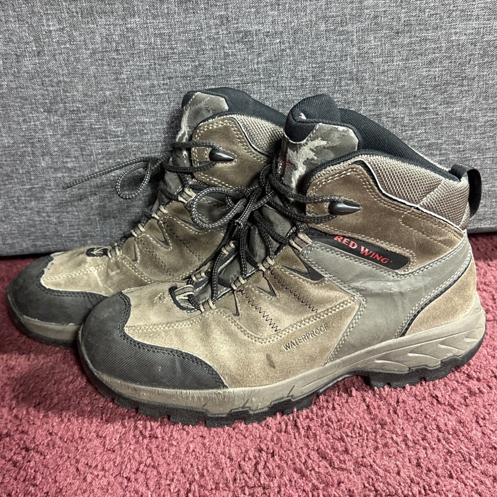 Red Wing 6670 Brown Suede Waterproof Hiking Work Steel Toe Boots Mens Size 10 D